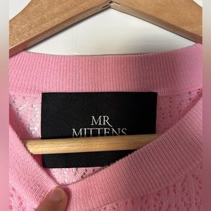 NWOT Gorgeous Mr. Mittens dress in pink crotchet